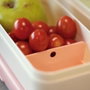 Milán Recipiente para alimentos rectangular con divisor y tapa verde 0,75 l
